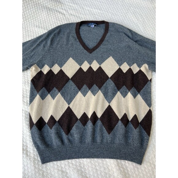 Vintage McGeorge Cashmere Sweater Argyle Ballantyne Scotland | Mens Size XXL - Picture 3 of 13